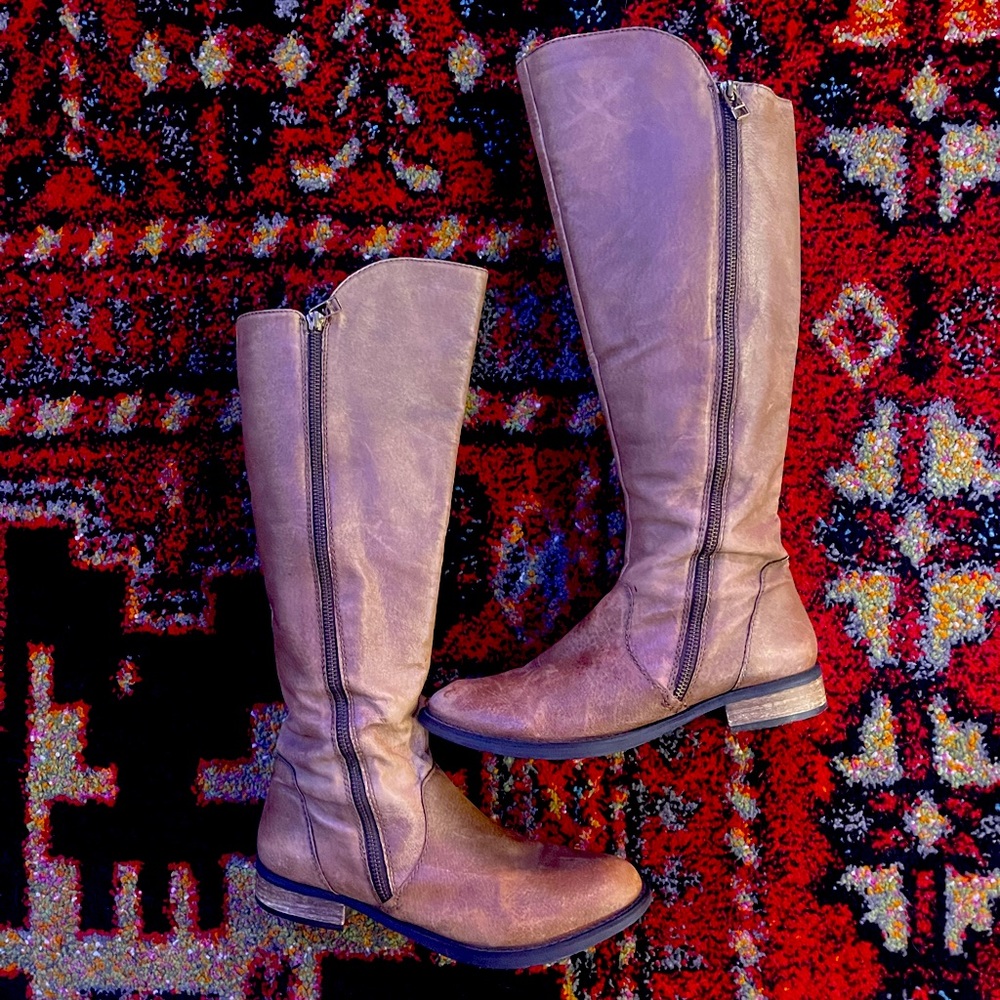 Leather Steve Madden Shawny Boots Size 8.5